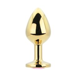 Toosh Gold Metal Butt Plug Medium Pink Stone